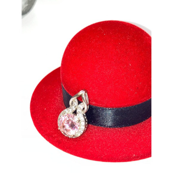 Pink Faux Tourmaline Crystal Rhinestones 7/8 Inch Pendant! - Picture 5 of 7